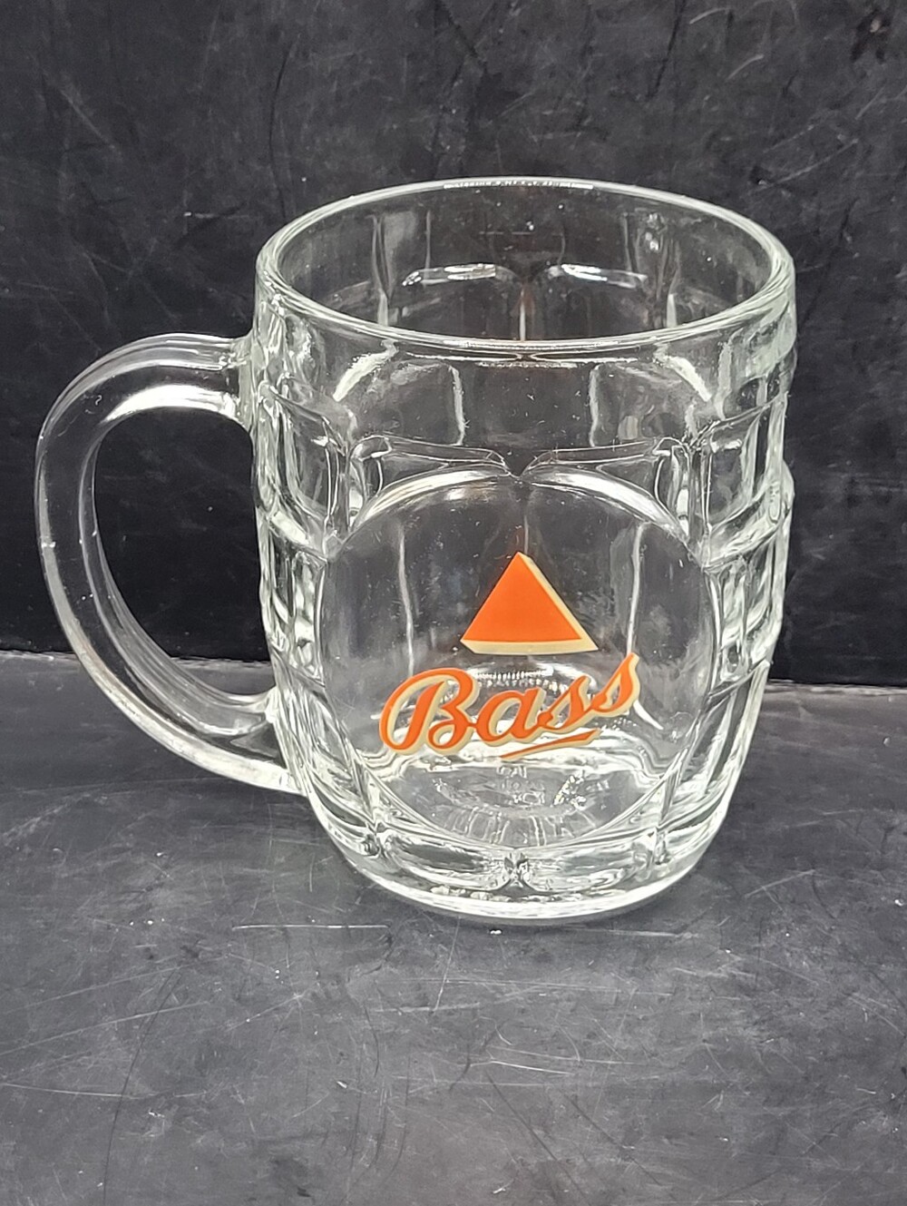 Vintage Bass Ale Dimpled Glass Beer Mug Dema Crown England Half Pint Tankard